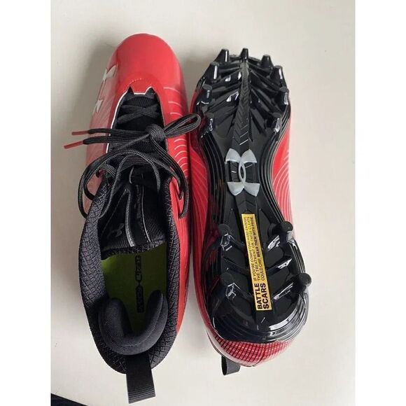 Under Armour UA Football Cleats 3021059-004 Men’s Size 13 Red Black Shoes NEW - Picture 9 of 9
